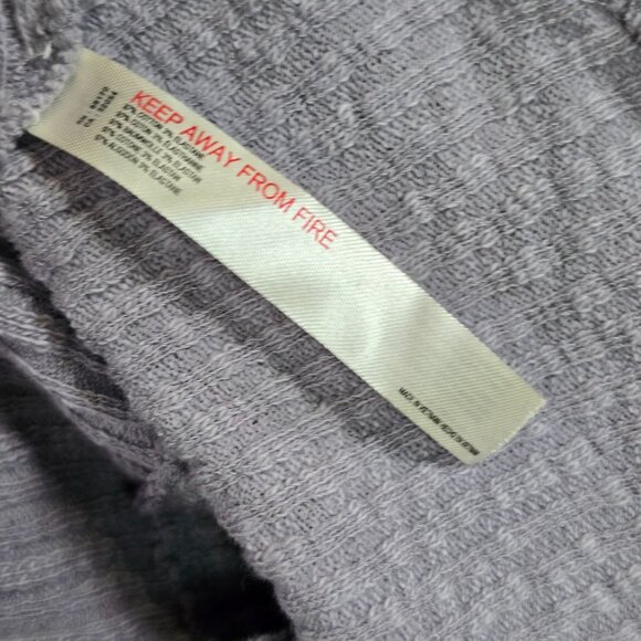 Free People Beach Oversized Assym, Thermal Waffle Knit 3/4 Length Slv Top, Lg - Picture 7 of 7